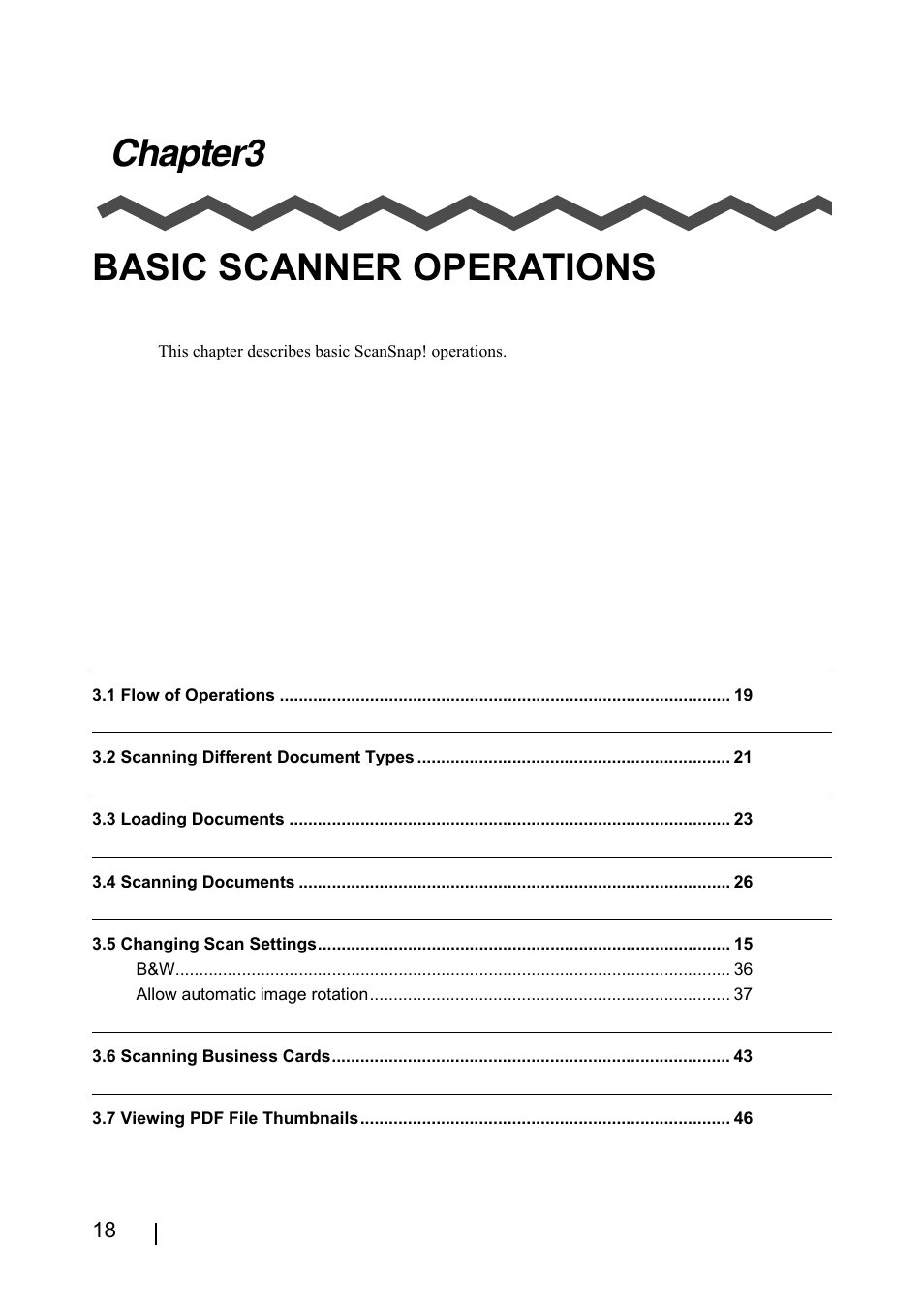 Chapter3 basic, Scanner operations, Chapter3 basic scanner operations | FUJITSU fi-4110EOX2 User Manual | Page 34 / 91