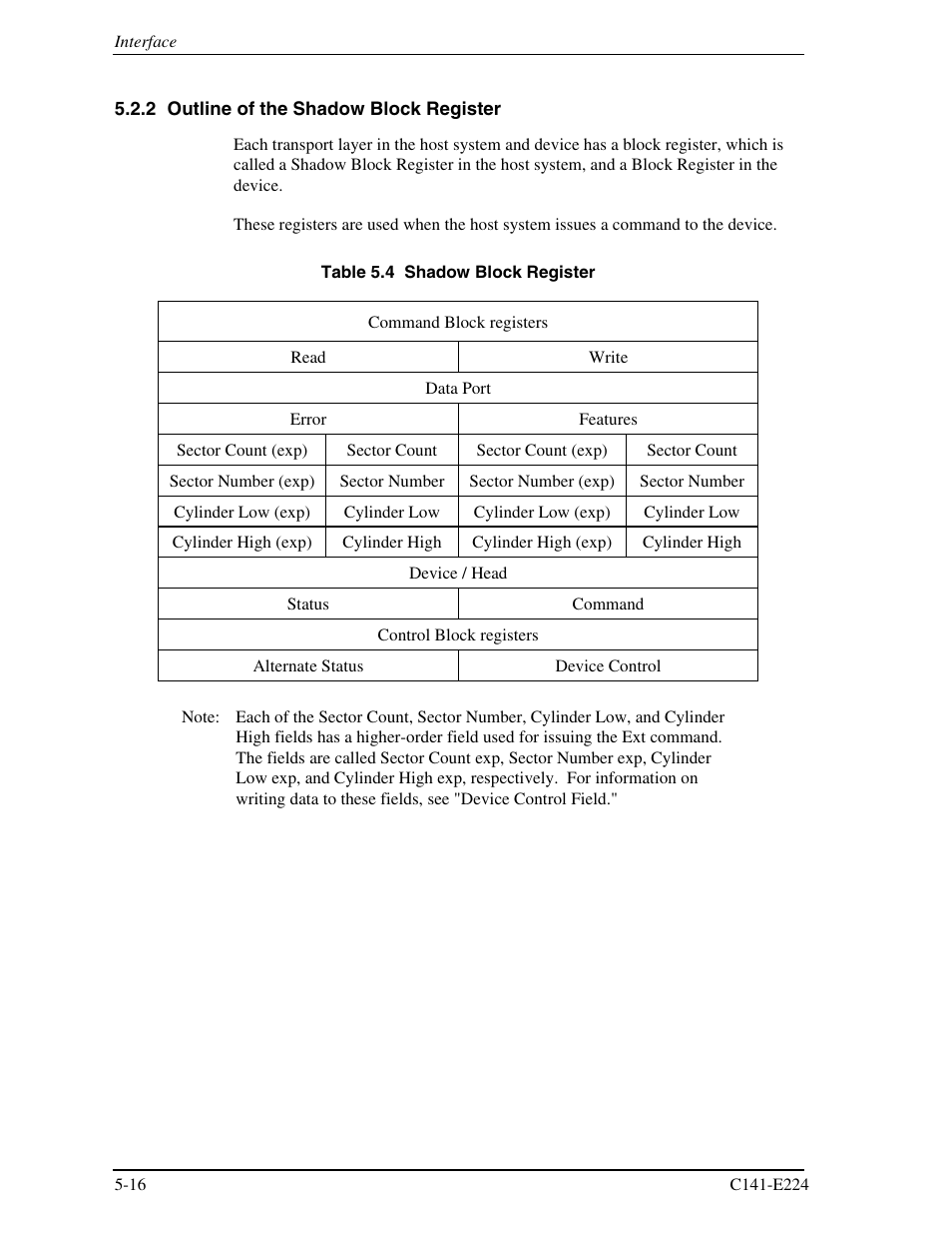 2 outline of the shadow block register | FUJITSU MHV2060BH User Manual | Page 92 / 274
