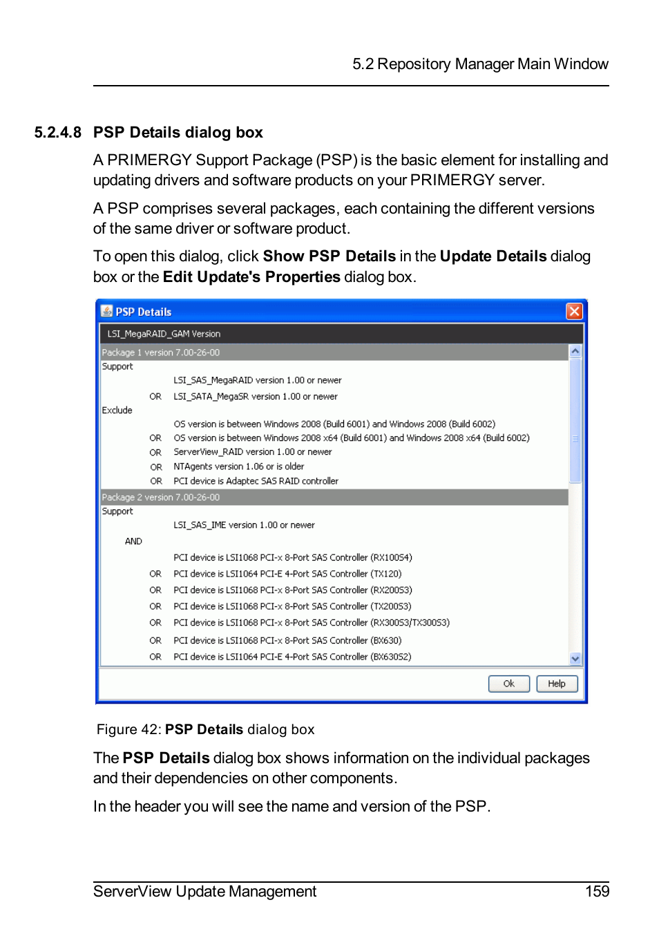 8 psp details dialog box | FUJITSU ServerView Suite V6.10 User Manual | Page 159 / 296