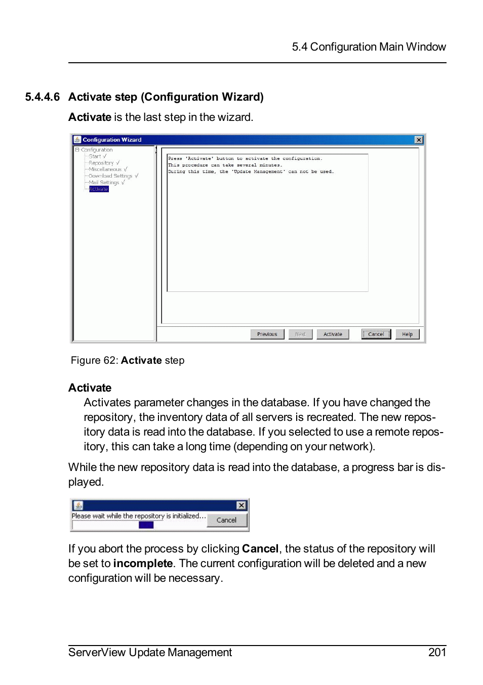 6 activate step (configuration wizard) | FUJITSU ServerView Suite V6.10 User Manual | Page 201 / 296