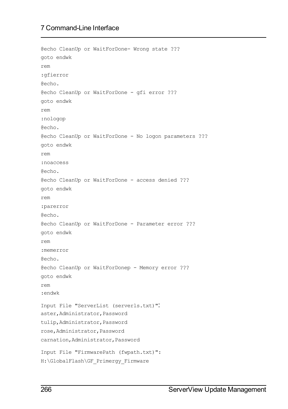 7 command-line interface, 266 serverview update management | FUJITSU ServerView Suite V6.10 User Manual | Page 266 / 296