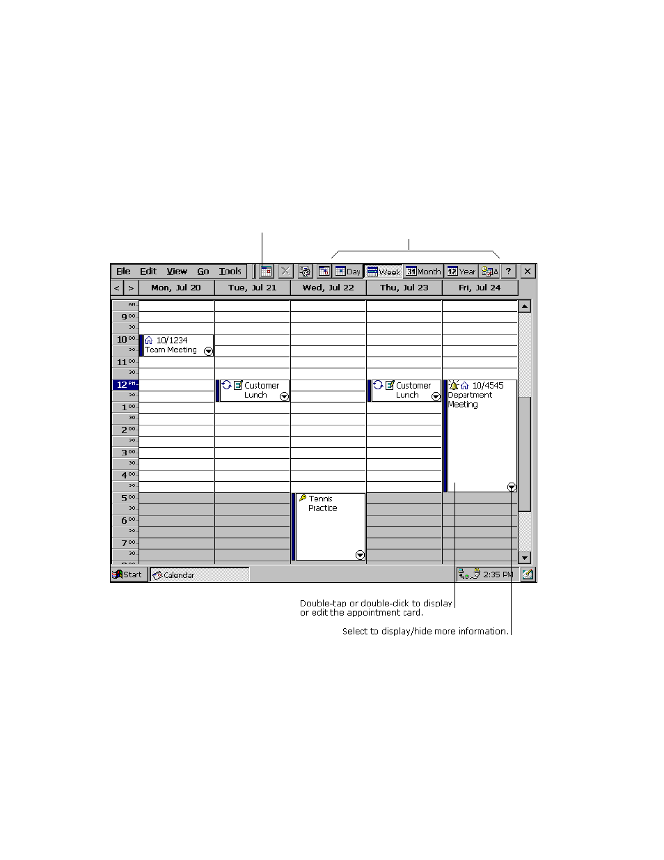 Calendar: scheduling meetings and appointments | FUJITSU 200 User Manual | Page 50 / 130