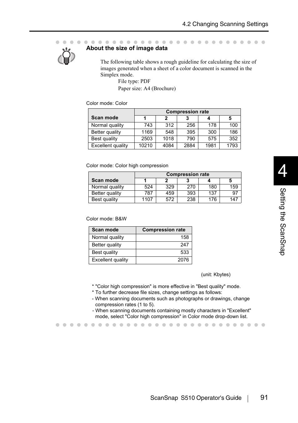 91 setting the scansnap | FUJITSU ScanSnap S510 User Manual | Page 111 / 287