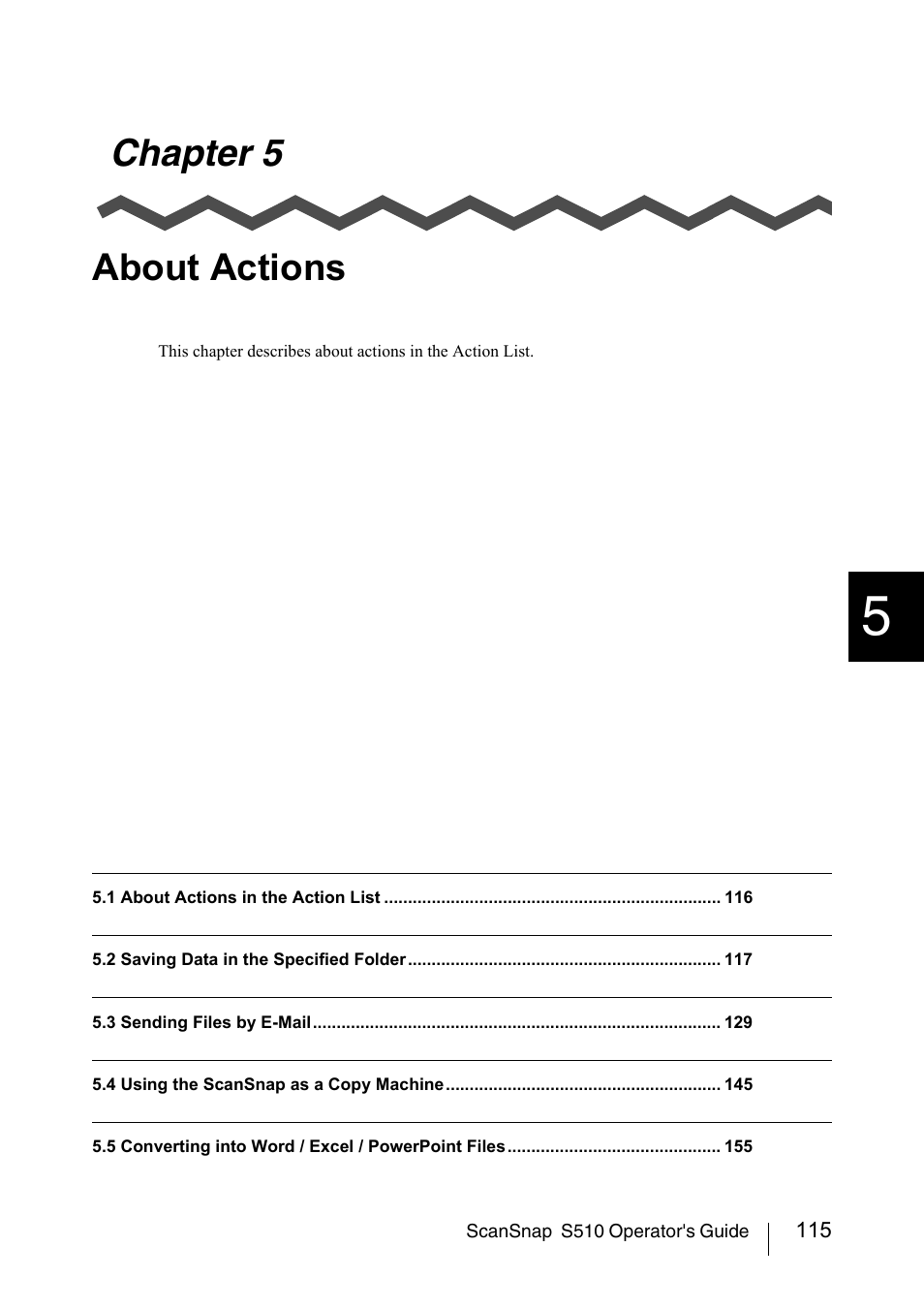 Chapter 5 about actions | FUJITSU ScanSnap S510 User Manual | Page 135 / 287