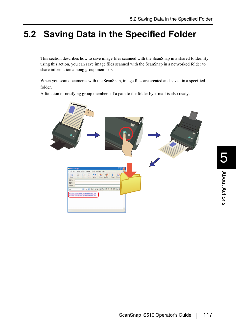 2 saving data in the specified folder | FUJITSU ScanSnap S510 User Manual | Page 137 / 287