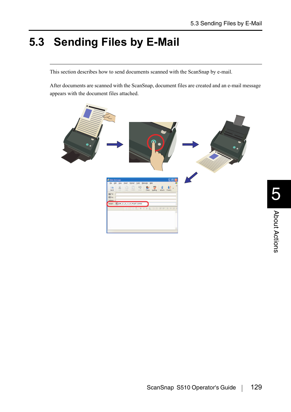 3 sending files by e-mail | FUJITSU ScanSnap S510 User Manual | Page 149 / 287