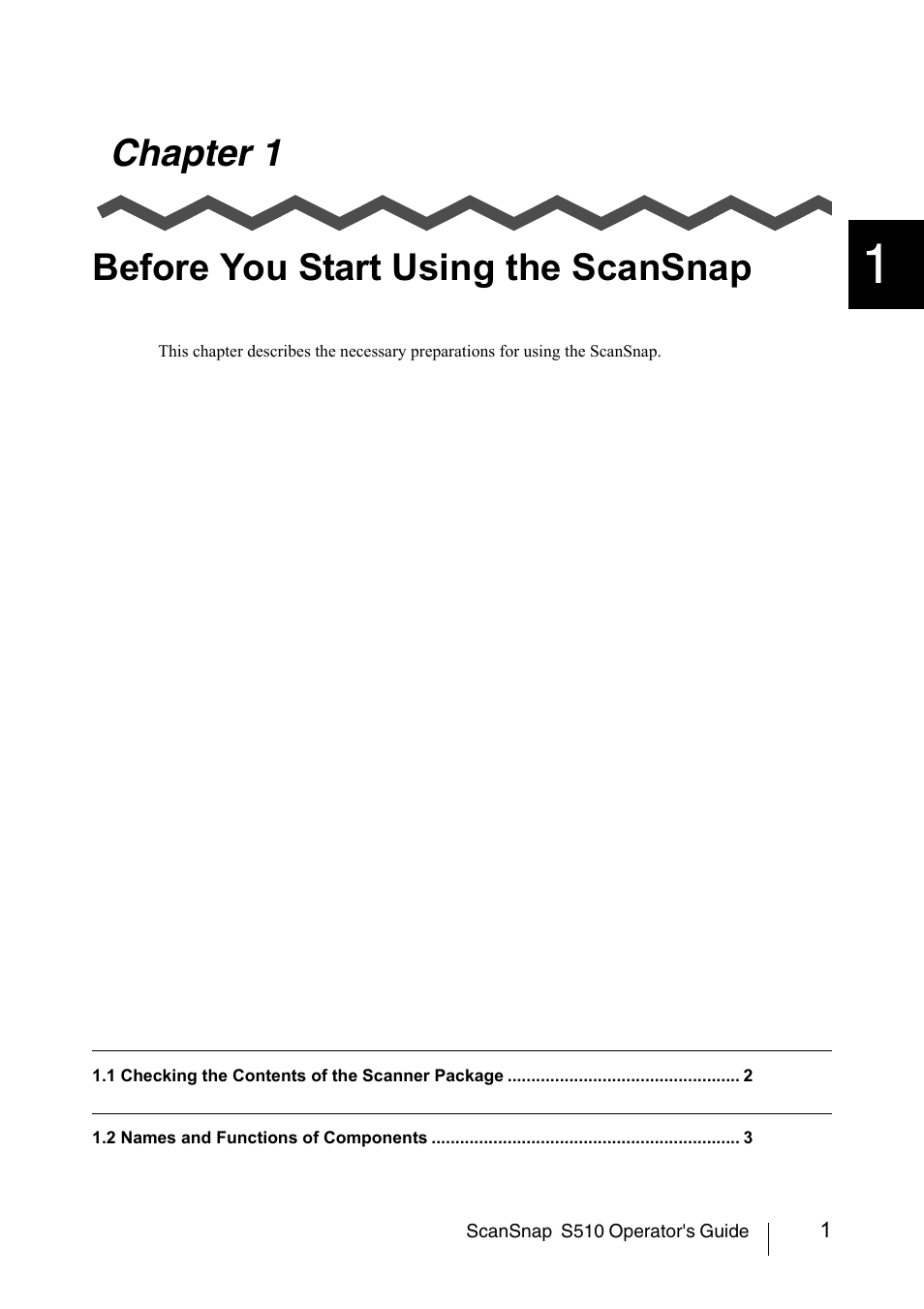Chapter 1 before you start using the scansnap | FUJITSU ScanSnap S510 User Manual | Page 21 / 287