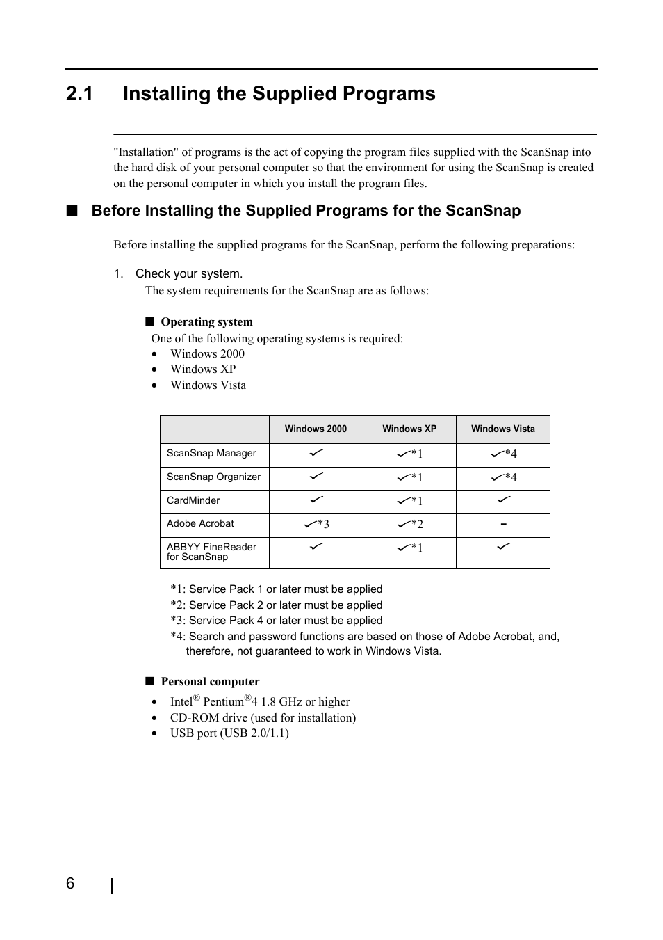 1 installing the supplied programs | FUJITSU ScanSnap S510 User Manual | Page 26 / 287