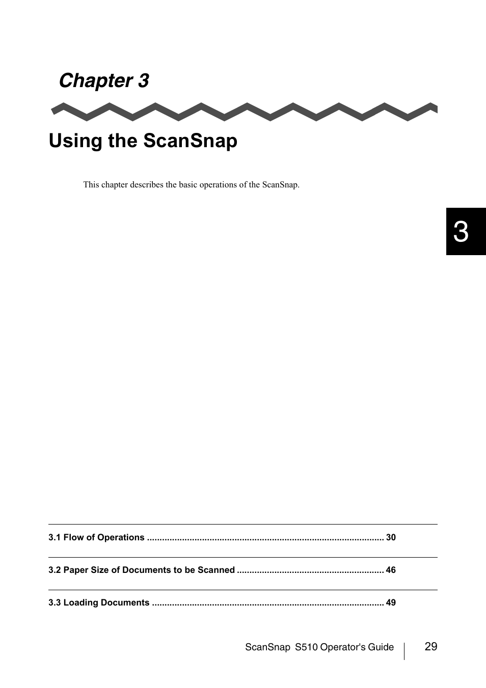 Chapter 3 using the scansnap | FUJITSU ScanSnap S510 User Manual | Page 49 / 287