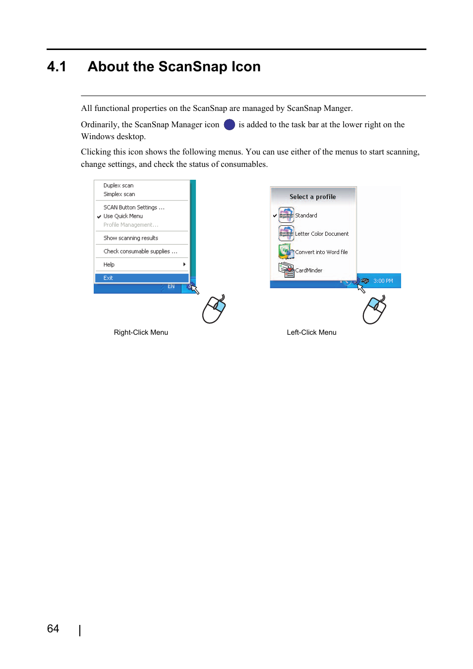 1 about the scansnap icon | FUJITSU ScanSnap S510 User Manual | Page 84 / 287
