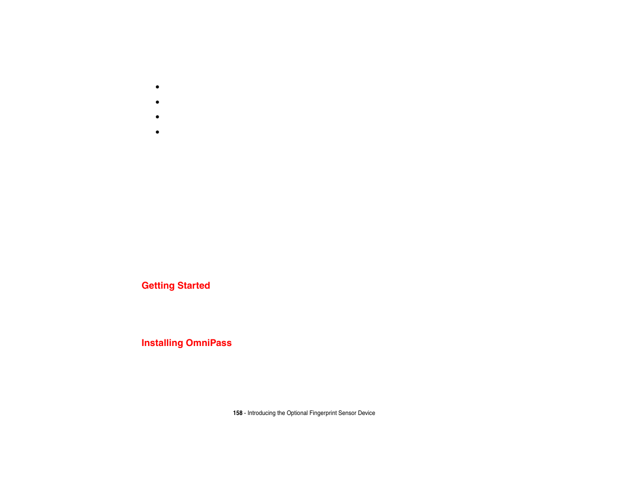 Getting started, Installing omnipass, Getting started installing omnipass | FUJITSU LifeBook A3210 User Manual | Page 163 / 183