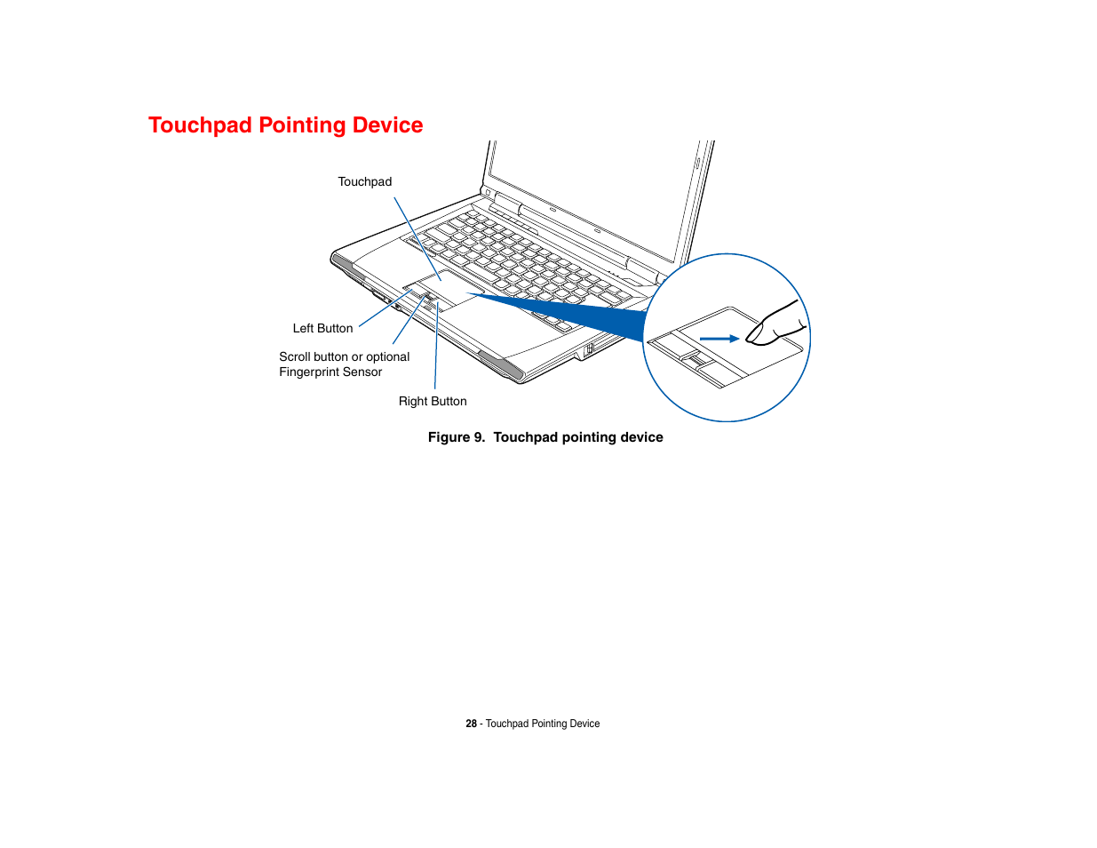 Touchpad pointing device | FUJITSU LifeBook A3210 User Manual | Page 33 / 183