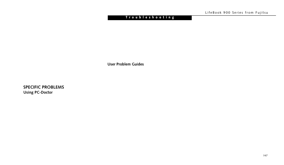 Specific problems | FUJITSU LIFEBOOK 990TX2 User Manual | Page 157 / 209