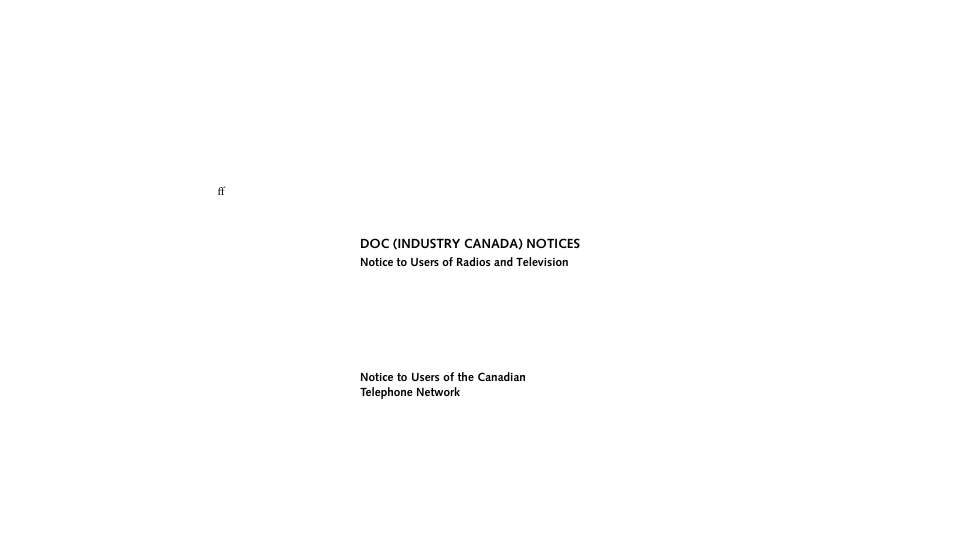 Doc (industry canada) notices | FUJITSU LIFEBOOK 990TX2 User Manual | Page 3 / 209