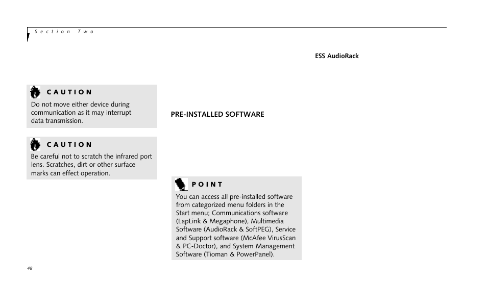 Pre-installed software | FUJITSU LIFEBOOK 990TX2 User Manual | Page 58 / 209
