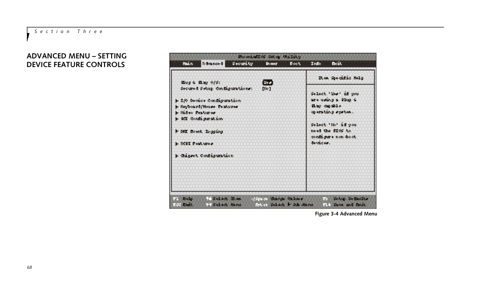 Advanced menu – setting device feature controls | FUJITSU LIFEBOOK 990TX2 User Manual | Page 78 / 209