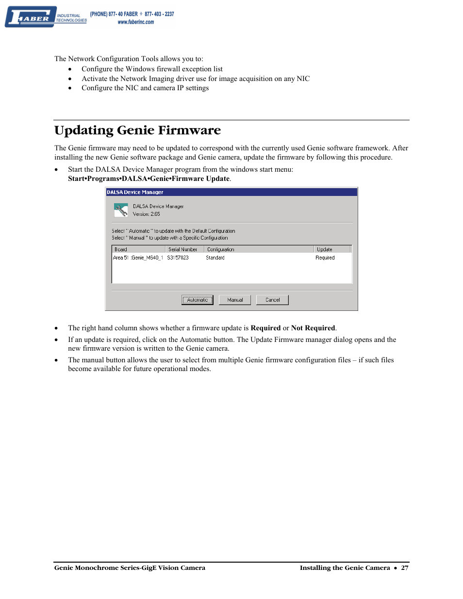 Updating genie firmware | Faber Genie M1600 User Manual | Page 29 / 127