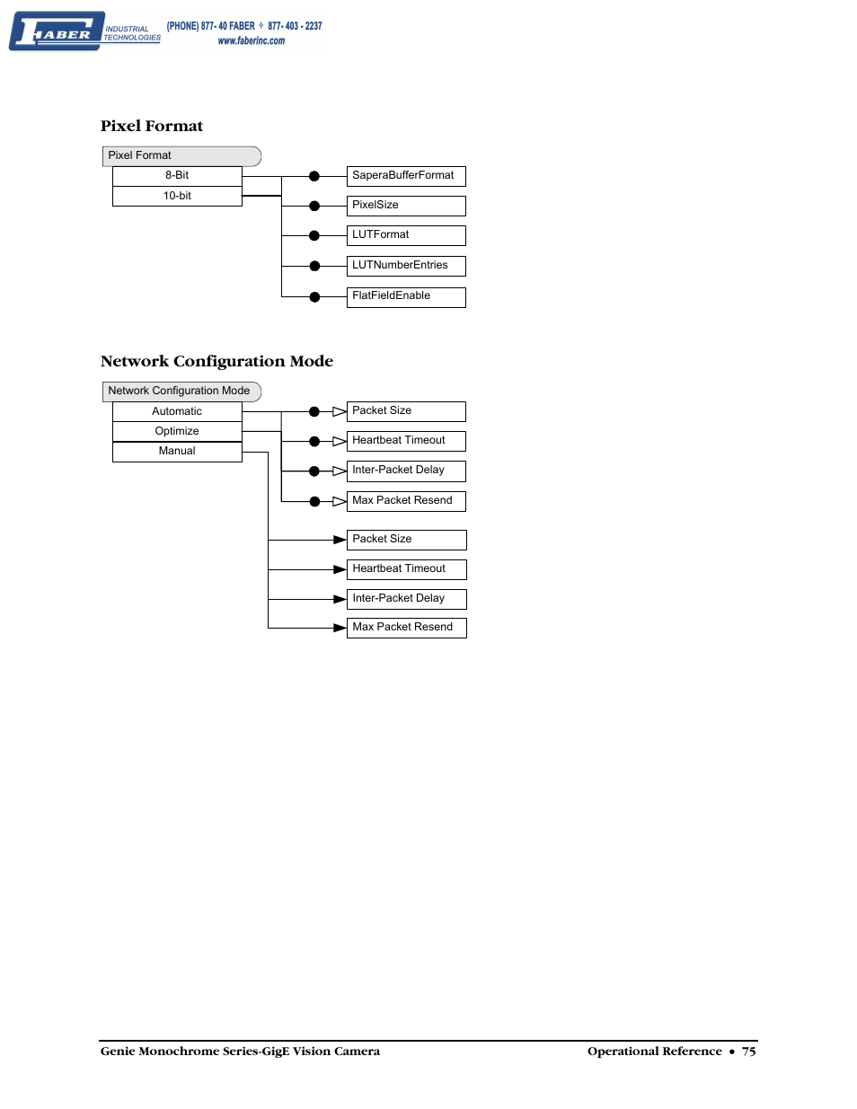 Pixel format, Network configuration mode | Faber Genie M1600 User Manual | Page 77 / 127