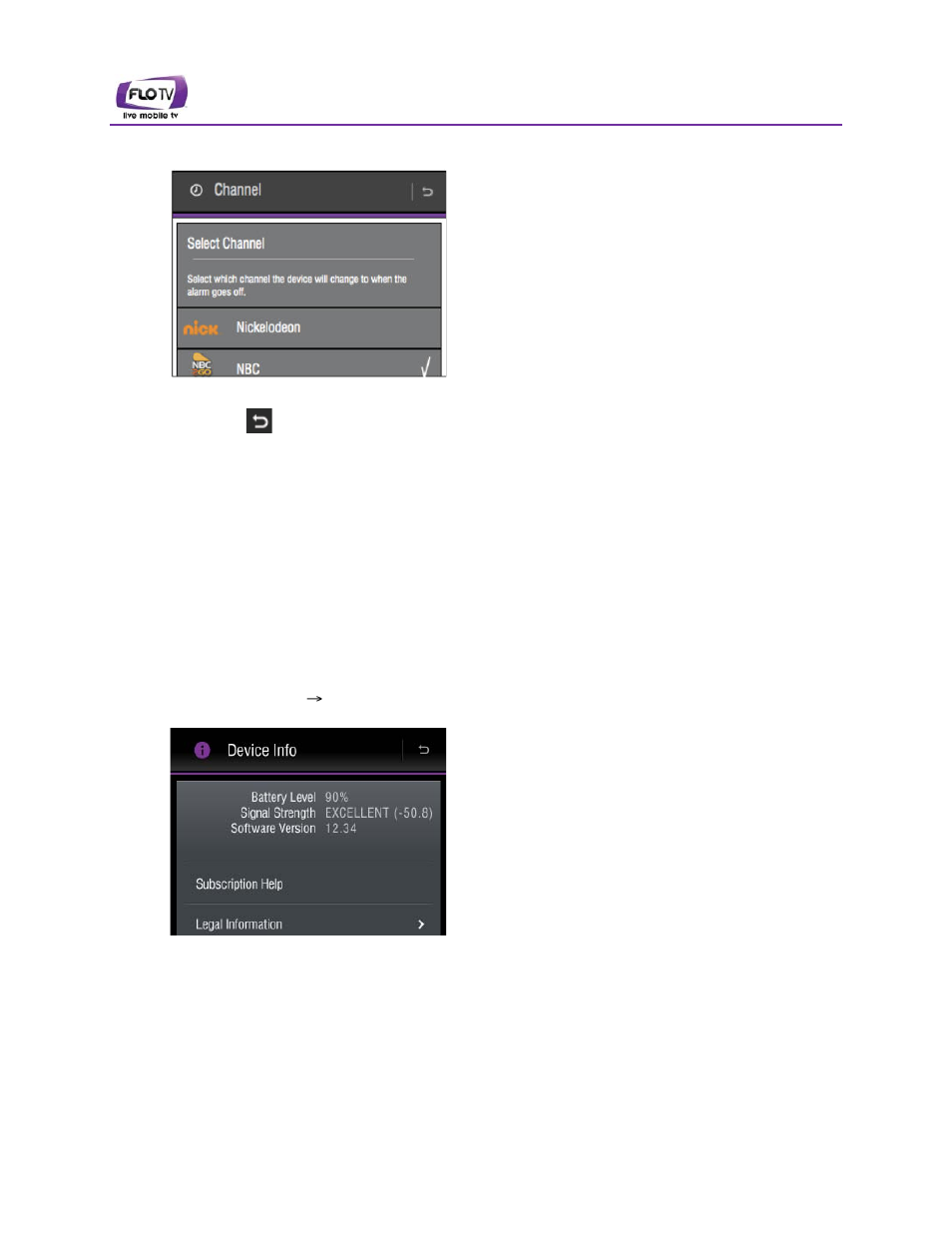 4 device options | FLO TV PTV350 User Manual | Page 28 / 48