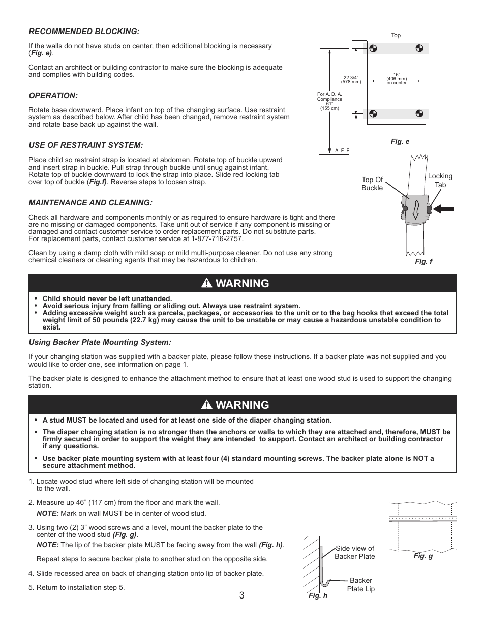 Warning | Foundations 100-EVBP User Manual | Page 4 / 4