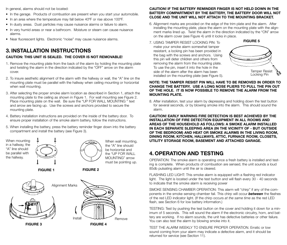 Installation instructions, Operation and testing | Fyrnetics PE9 User Manual | Page 3 / 6