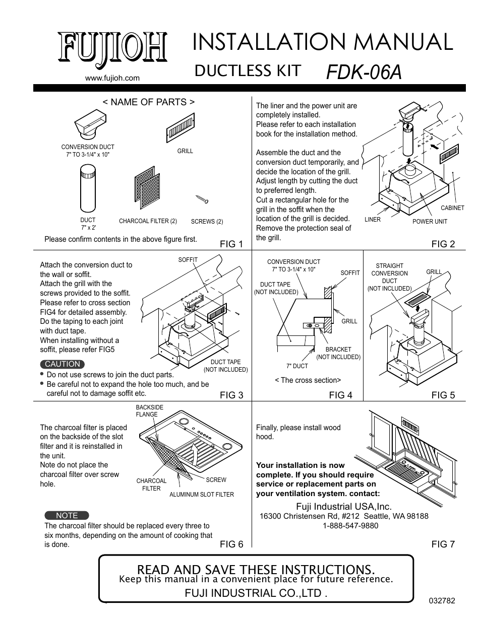 Fujioh Ductless Kit FDK-06A User Manual | 1 page