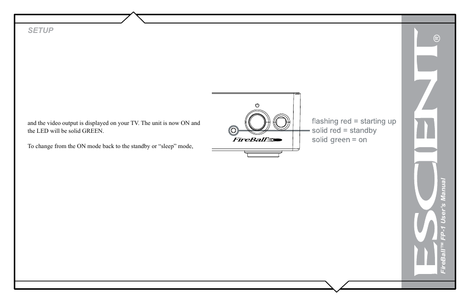 Setup | Flying Pig Systems FireBallTM FP-1 User Manual | Page 12 / 77