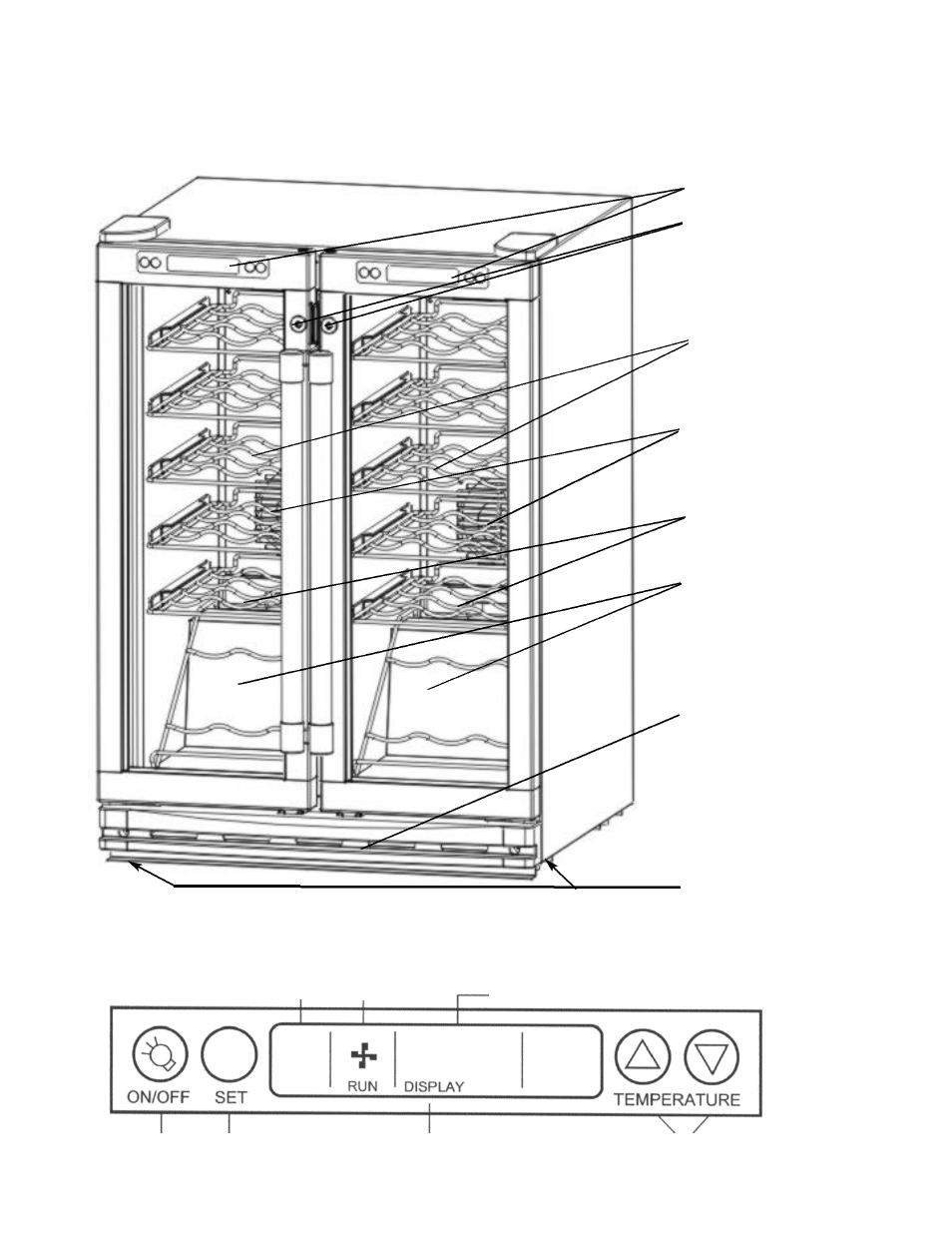Location of parts, Control panel | Franklin Industries, L.L.C. FWC36 User Manual | Page 4 / 28
