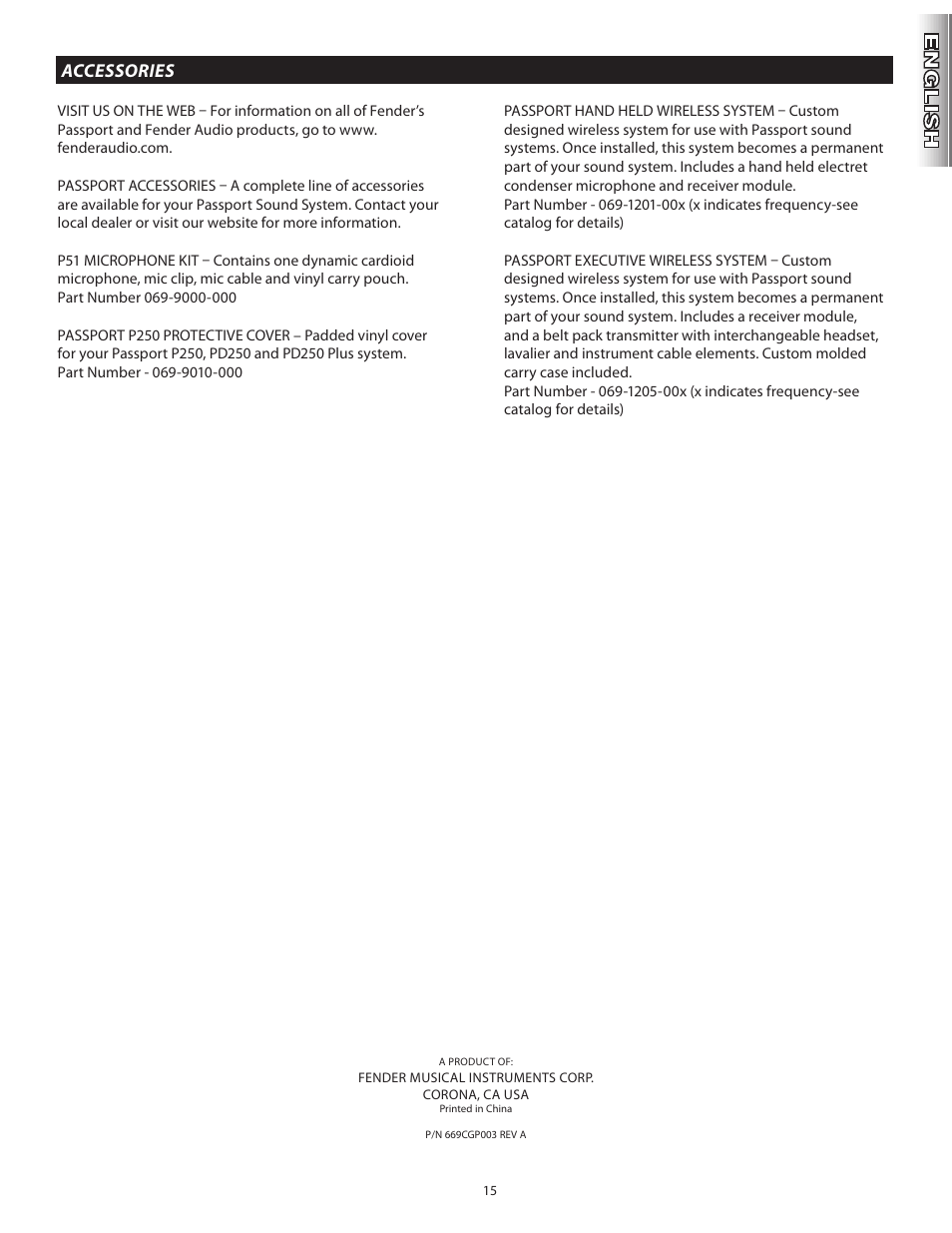 Fender Passport Portable Sound Systems PD250 Plus User Manual | Page 15 / 76