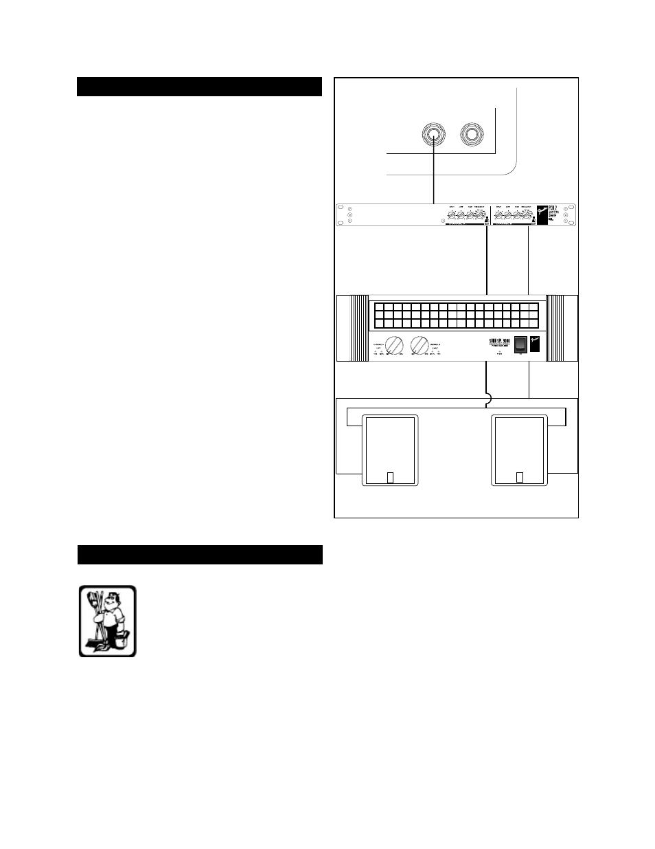 Bi-amp operation carpet covering care, Unpowered mixer | Fender 1211 MK III User Manual | Page 6 / 8