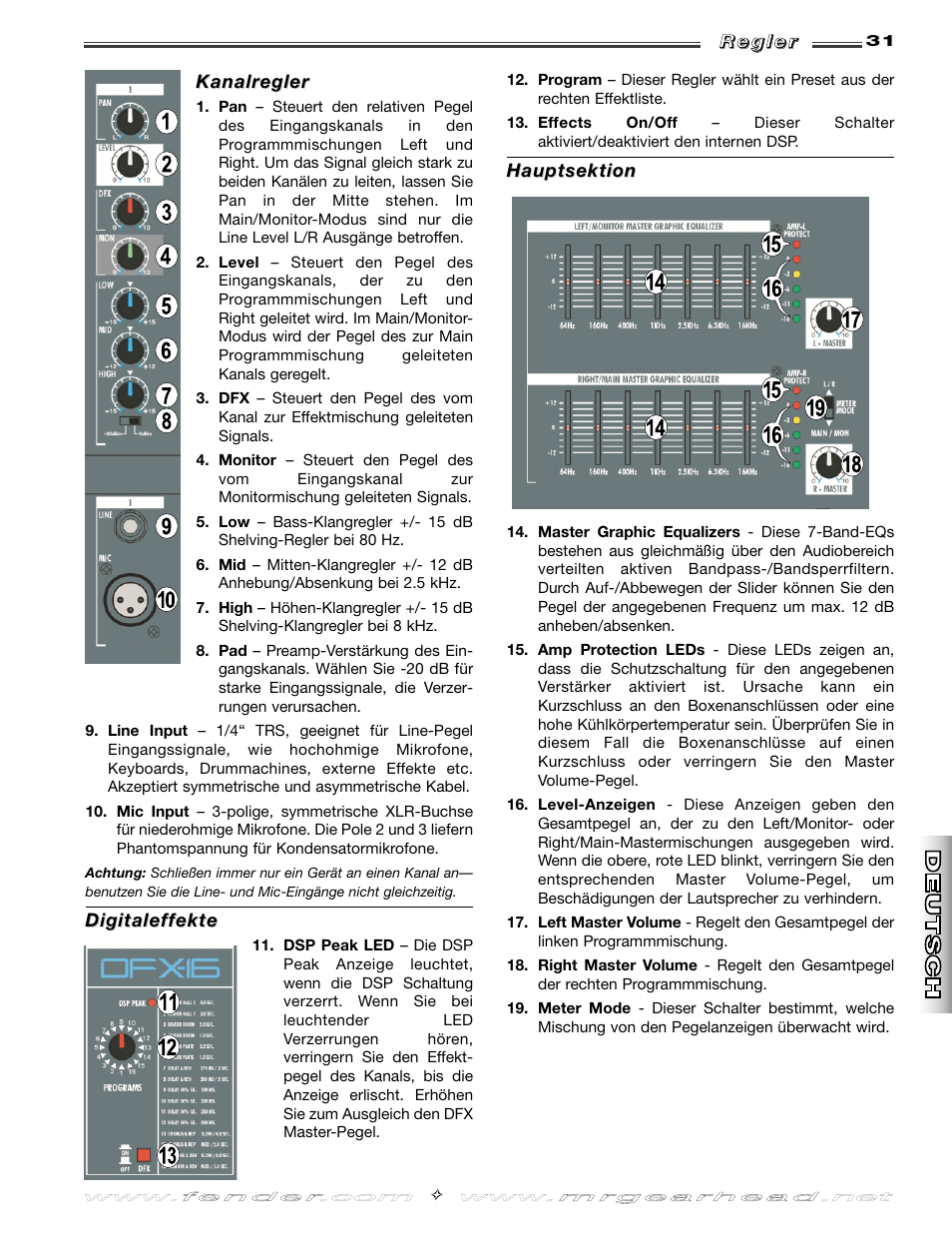 Fender SR8500 User Manual | Page 31 / 36