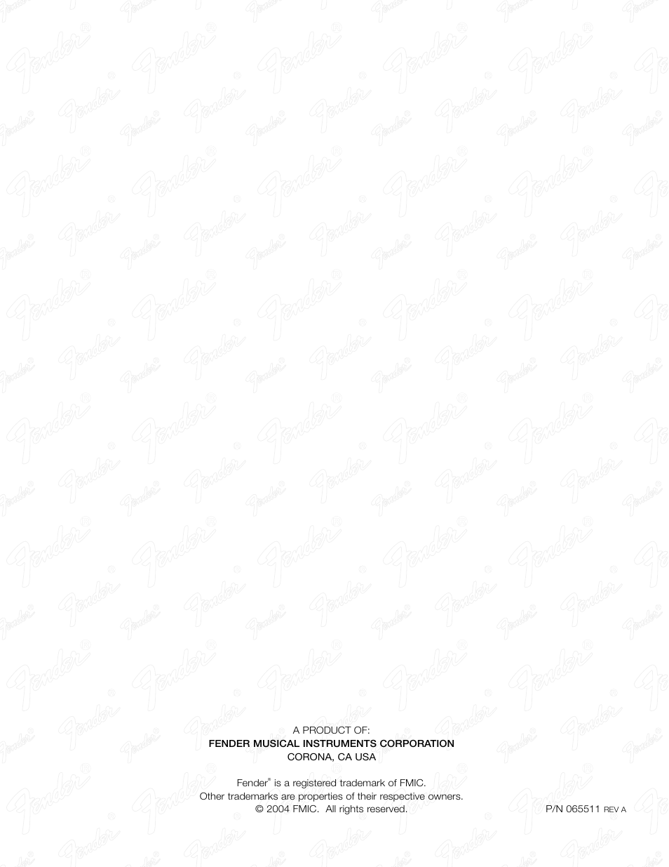 Fender SR8500 User Manual | Page 36 / 36
