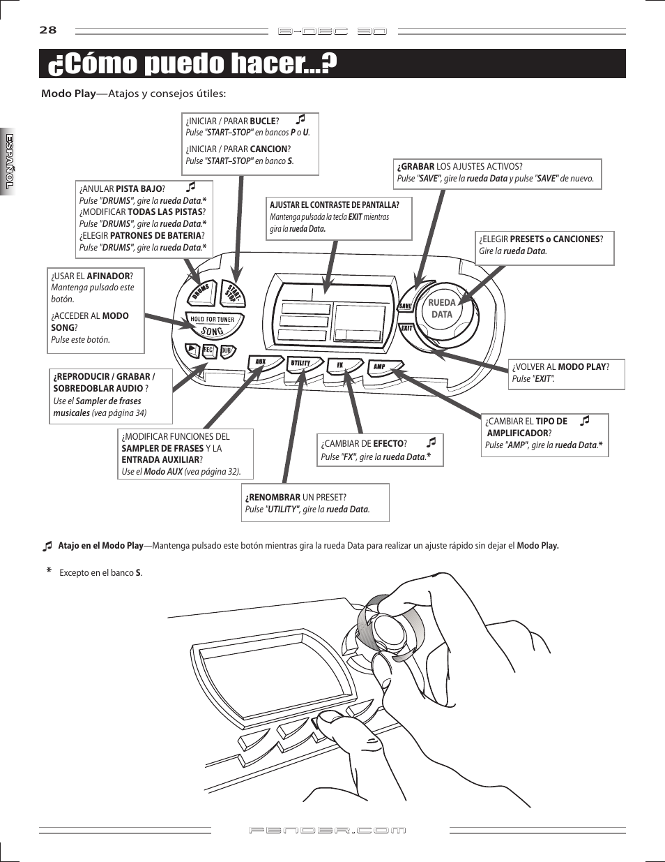 Cómo puedo hacer | Fender B-DEC 30 User Manual | Page 28 / 156