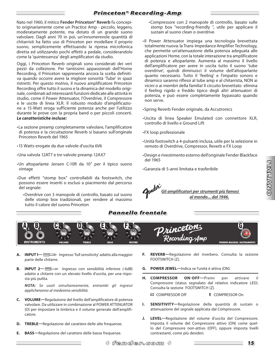 Fender Princeton Reverb Amp User Manual | Page 15 / 28