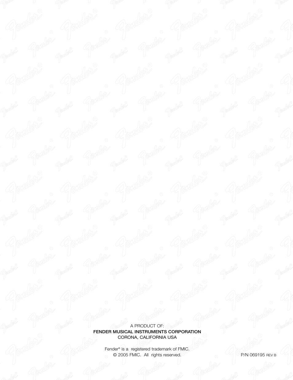 Fender FM 100H User Manual | Page 20 / 20