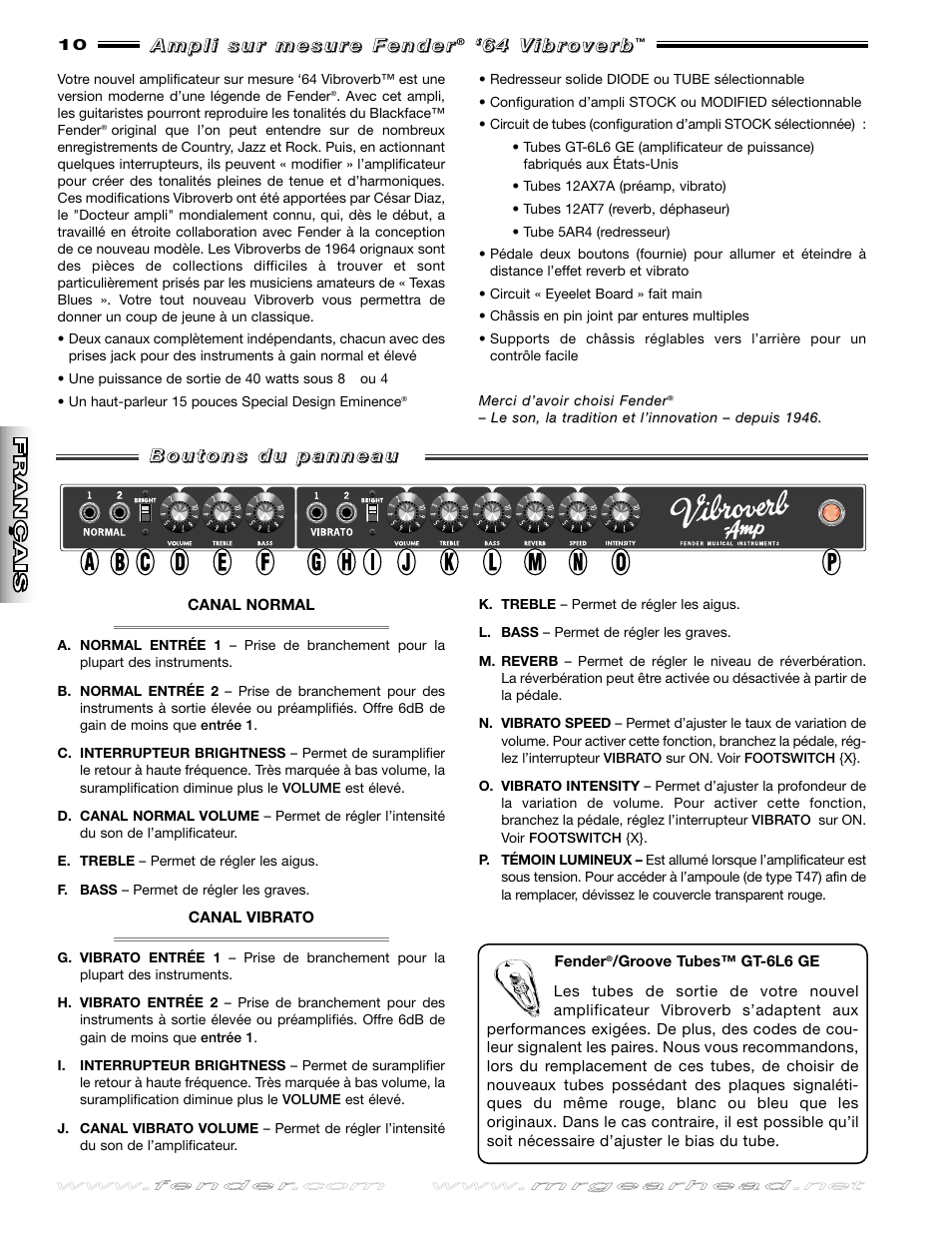 Fender 64 Vibroverb User Manual | Page 10 / 20