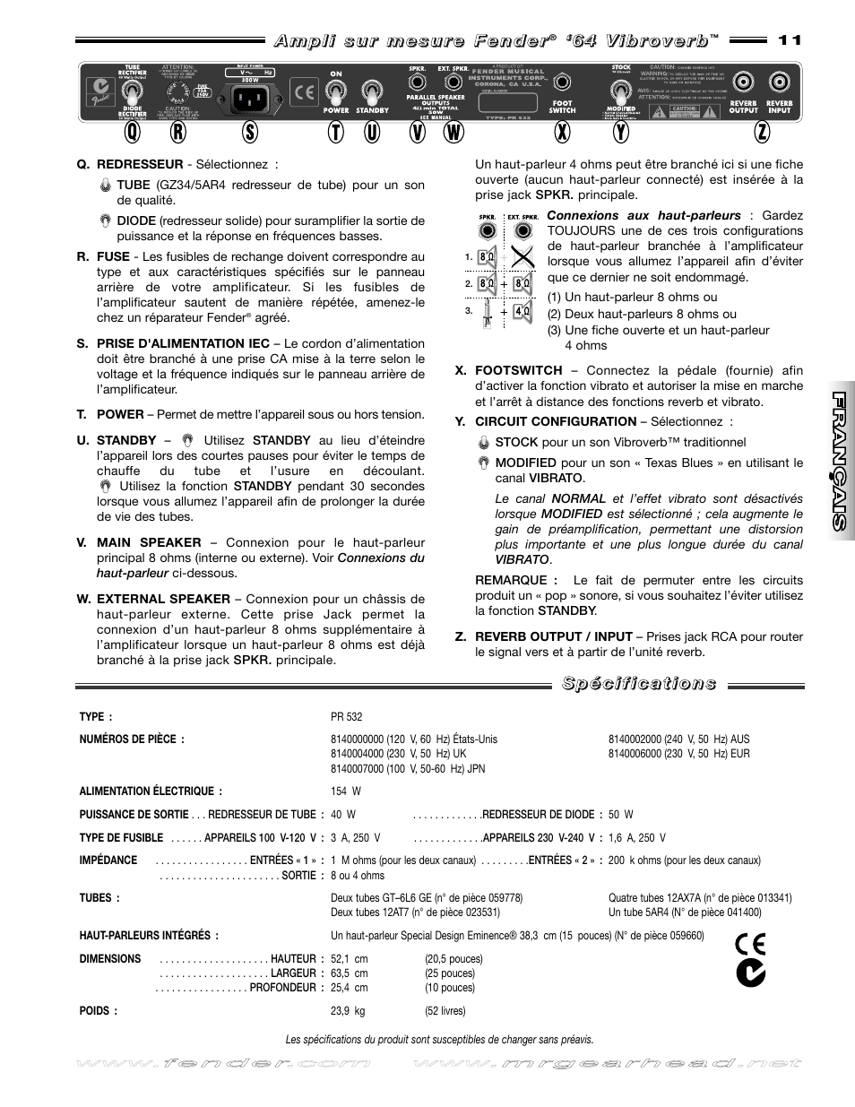 Fender 64 Vibroverb User Manual | Page 11 / 20