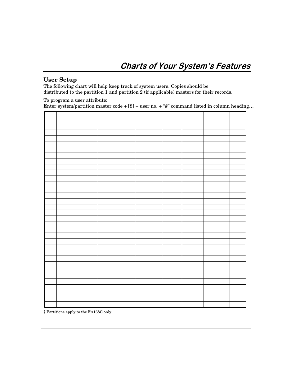 Kduwvri<rxu6\vwhp·v)hdwxuhv, User setup | First Alert FA168C User Manual | Page 51 / 56