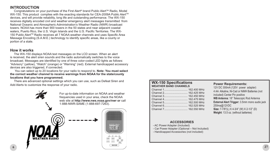 First Alert WX-150 User Manual | Page 6 / 16