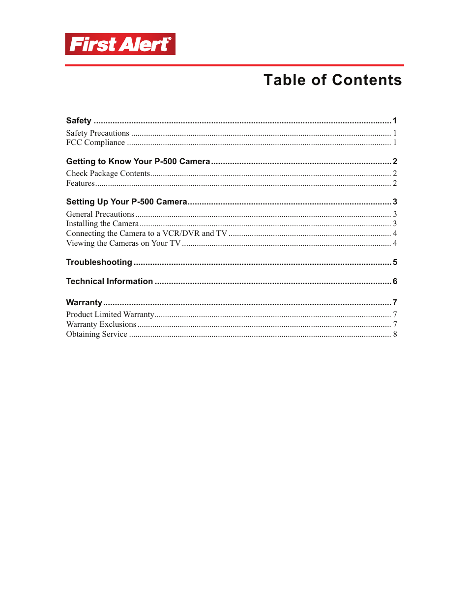 First Alert P-500 User Manual | Page 3 / 12