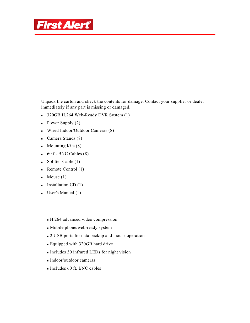 Getting to know your 8800 dvr, Chapter 2 | First Alert 8800 User Manual | Page 9 / 107