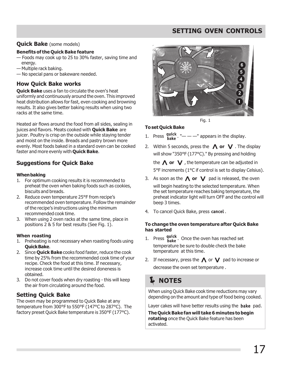 Setting oven controls | FRIGIDAIRE 316901309 User Manual | Page 17 / 28