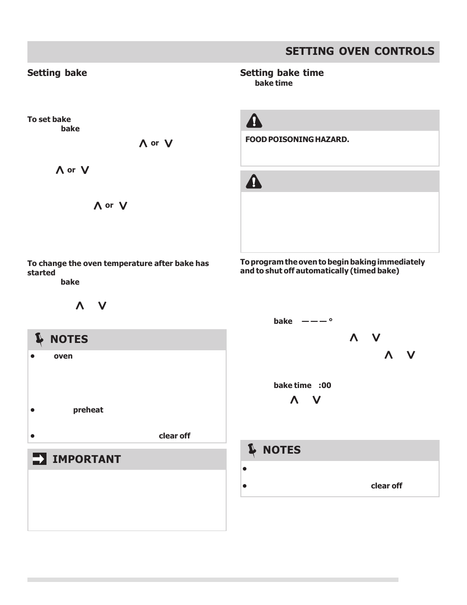 Setting oven controls, Important | FRIGIDAIRE 316901213 User Manual | Page 13 / 24