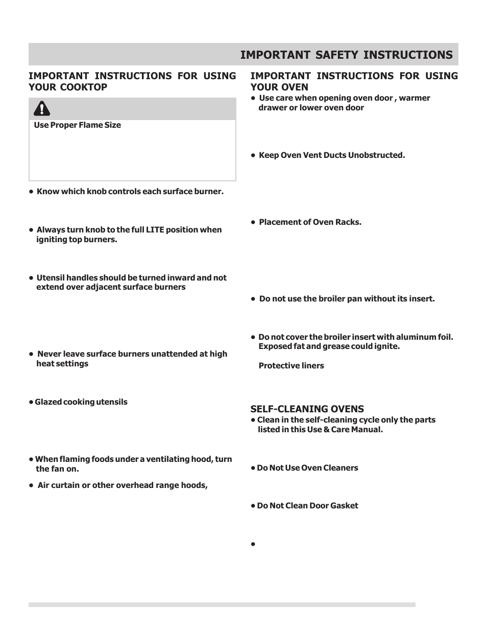 Important safety instructions, Warning | FRIGIDAIRE 316901213 User Manual | Page 5 / 24