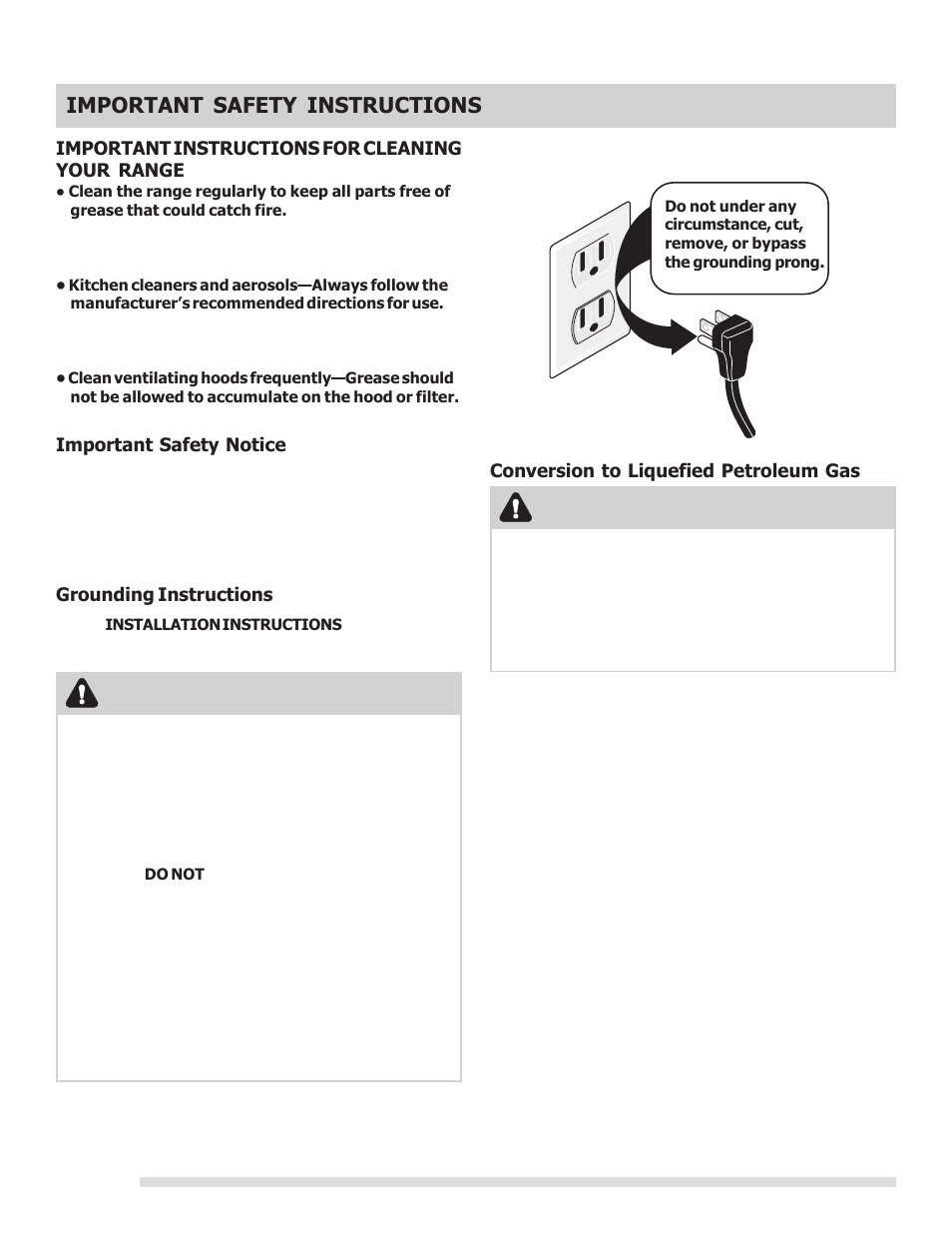 Important safety instructions, Warning | FRIGIDAIRE 316901213 User Manual | Page 6 / 24