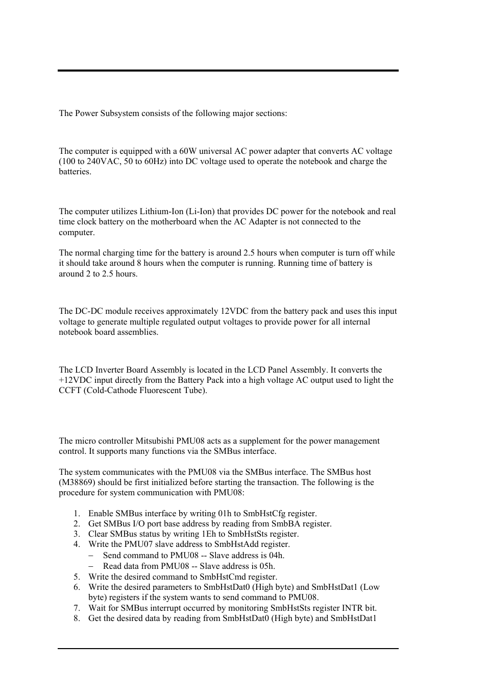 15 power subsystem, 1 ac power adapter, 2 internal battery pack | 3 dc-dc module of motherboard, 4 lcd inverter board assembly, 16 micro-p subsystem (pmu-08), Hardware functional overview | FIC M296 User Manual | Page 117 / 175