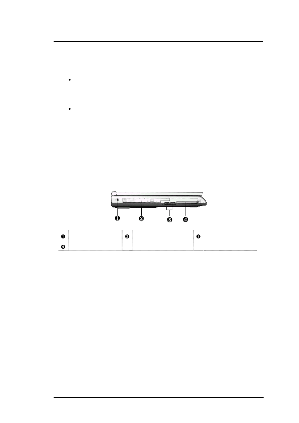 Audio port, Usb port, 4 the left side of the notebook | Locking device keyhole, Cd-rom, dvd-rom, cd-rw or combo drive | FIC M296 User Manual | Page 19 / 175