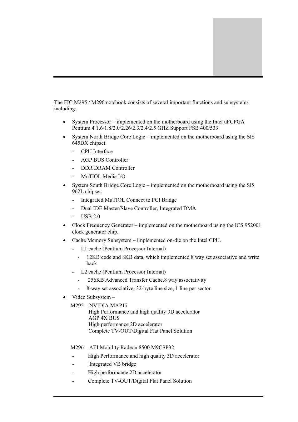 Chap4.pdf, 1 overview, Hardware functional overview | Chapter | FIC M296 User Manual | Page 96 / 175