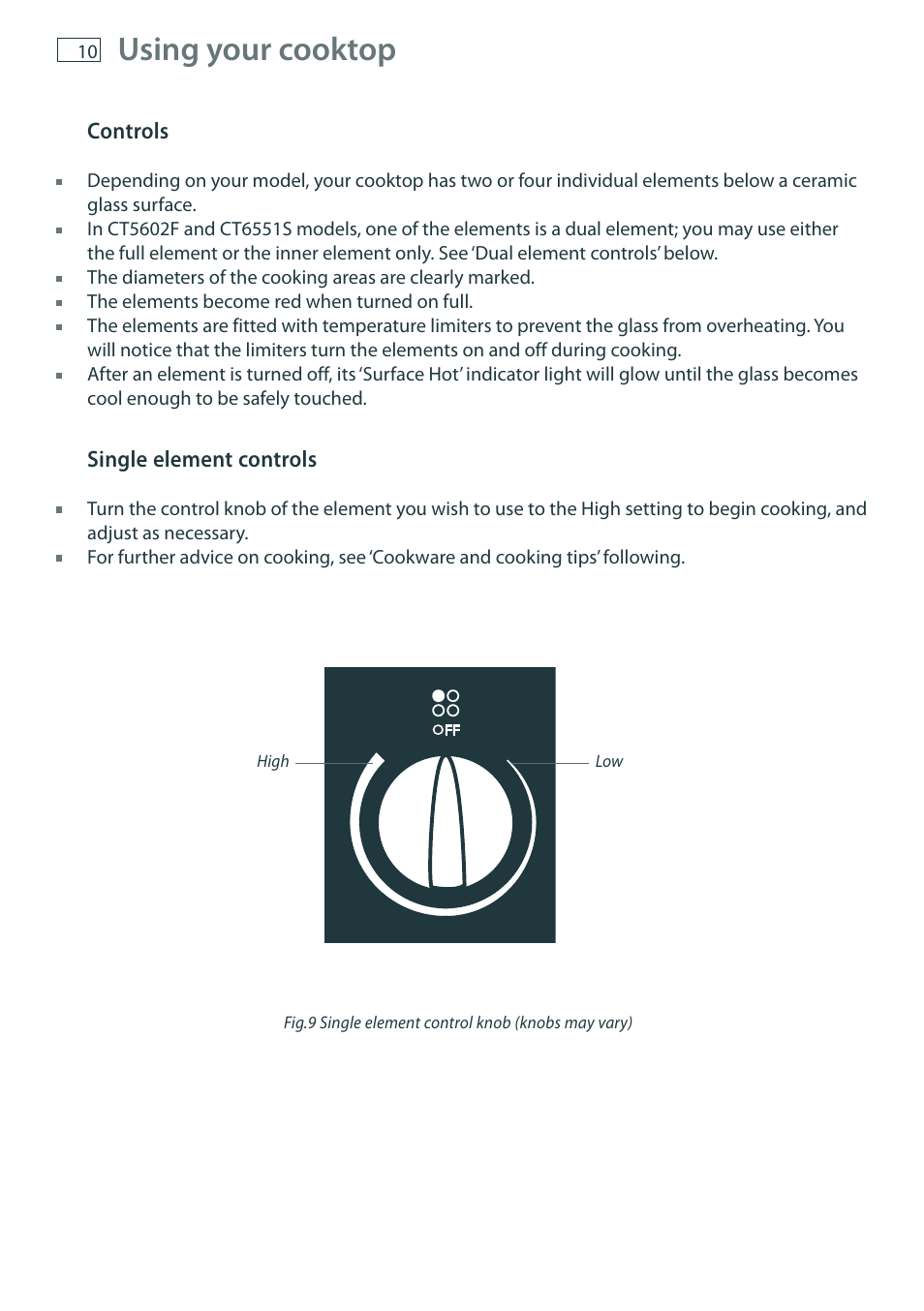 Using your cooktop | Fisher & Paykel CT6551S User Manual | Page 12 / 20