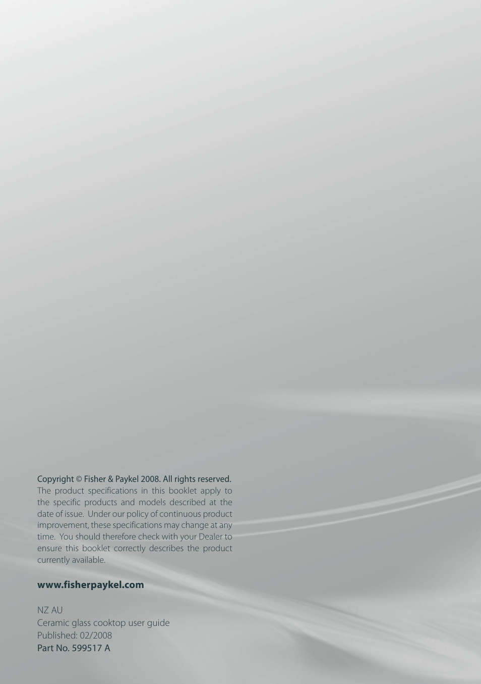 Fisher & Paykel CT6551S User Manual | Page 20 / 20